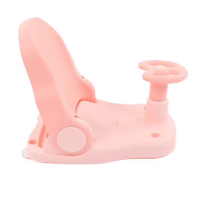 (Pink) Baby Bath Adjustable Backrest Baby Shower Chair With Non