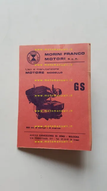 Morini Franco motore 50 GS 1986 manuale uso manutenzione originale