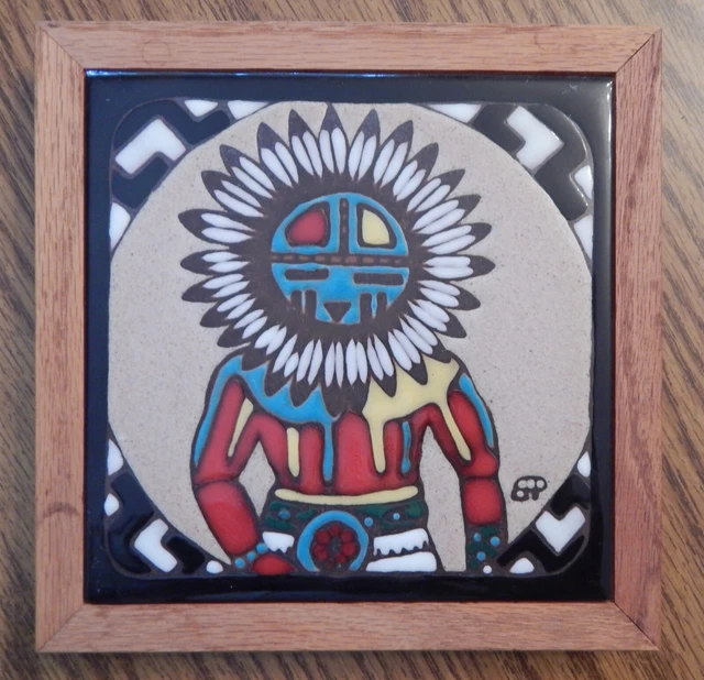 Made By Elany Hopi Sun Kachina Tile Wall Hanging Made By Elany Hopi Sun Kachina Tile Wall Hanging
