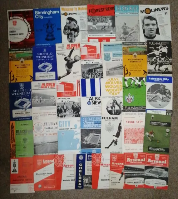 35 Different 1960s Manchester United Away Programmes - Bulk 703