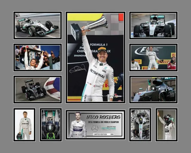 NICO ROSBERG 2016 F1 WORLD CHAMPION A4 Signed Print