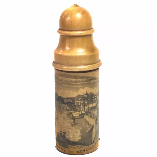 Mauchline Ware Étui Porte Aiguilles XIXe Souvenir Bord De Mer PORNIC 2