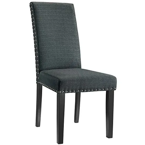 Modway Parcel Upholstered Fabric Parsons Dining Side Chair in Gray
