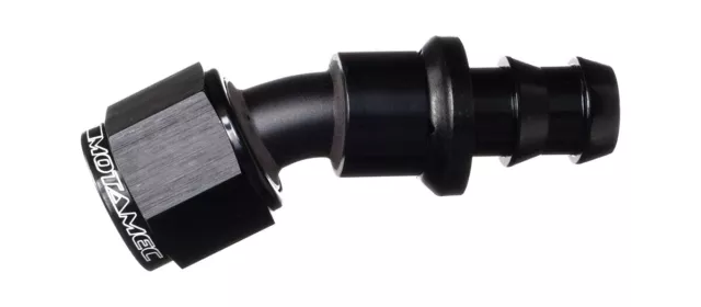 Motamec -8 AN8 30 Degree 1/2"BSP Push On Hose End Alloy Fuel Oil Fitting Black