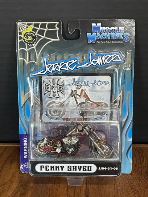 Muscle Machines Jesse James Blue Card Penny Saved Motorcycle JJ04-31-06