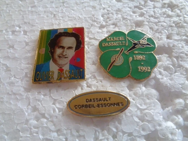 Job lot of 3 Dassault Aviation related metal lapel pins