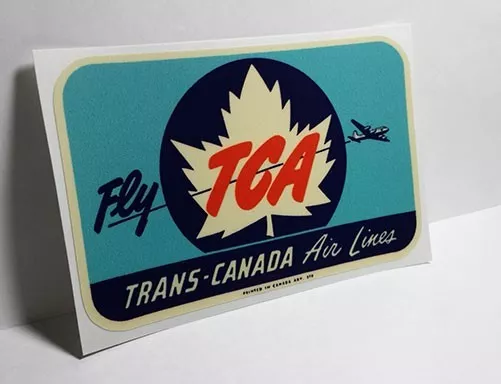 TRANS-CANADA AIRLINES TCA Vintage Style Decal / Vinyl Sticker, Luggage Label