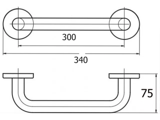 Maniglia Vasca da Bagno Acciaio Inox 30cm di Sostegno Impugnatura Guida Voce