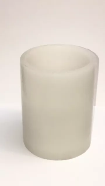 New White Battery Operated Pillar Candle with Timer 4h,6h,8h 4" x 3" Flameless