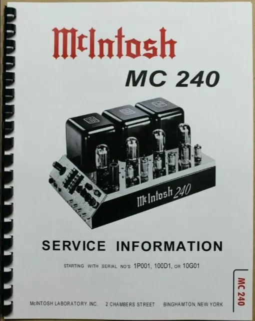 *Usa* Ultimate Mcintosh Mc240 Service Manual *Usa* Ultimate Mcintosh Mc240 Service Manual