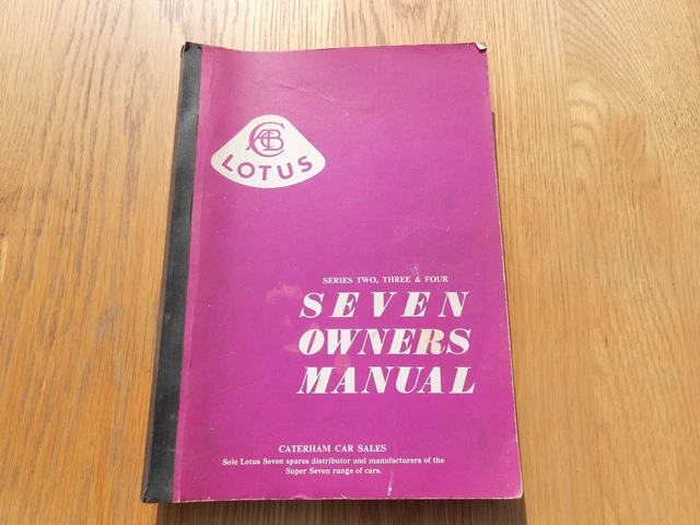 LOTUS SEVEN OWNERS MANUAL 【公式通販】