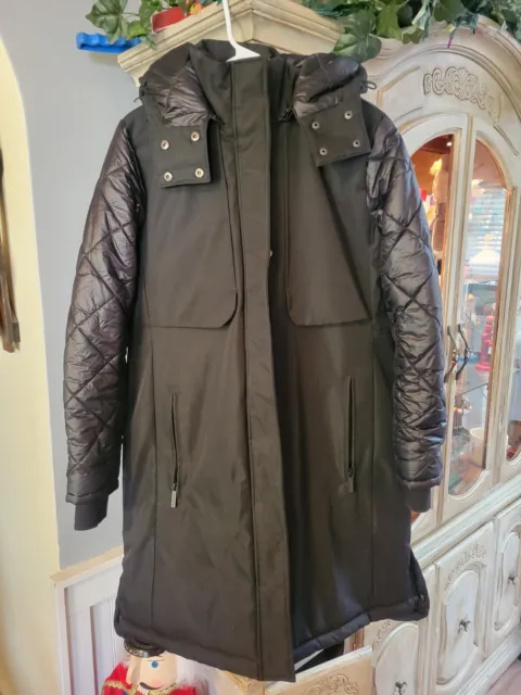 Bernardo Womens Puffer Coat Jacket Medium Black