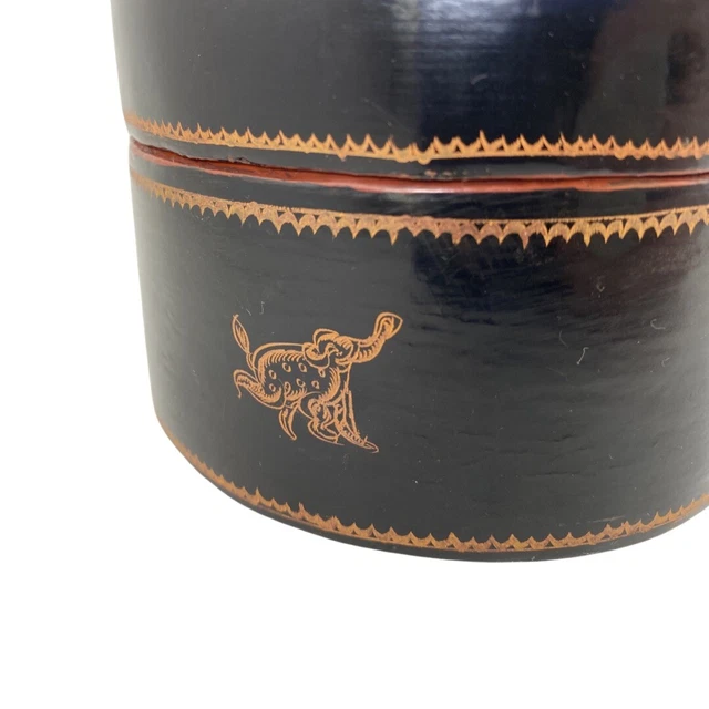 Burmese Box Lacquer Vintage Box a Betel Kun-it Box Lacquerware 6