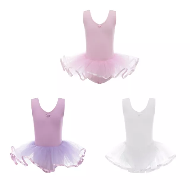 Girls Gymnastics Leotard Dress Ballet Leotard Dance Tutu Skirt Dancewear Costume