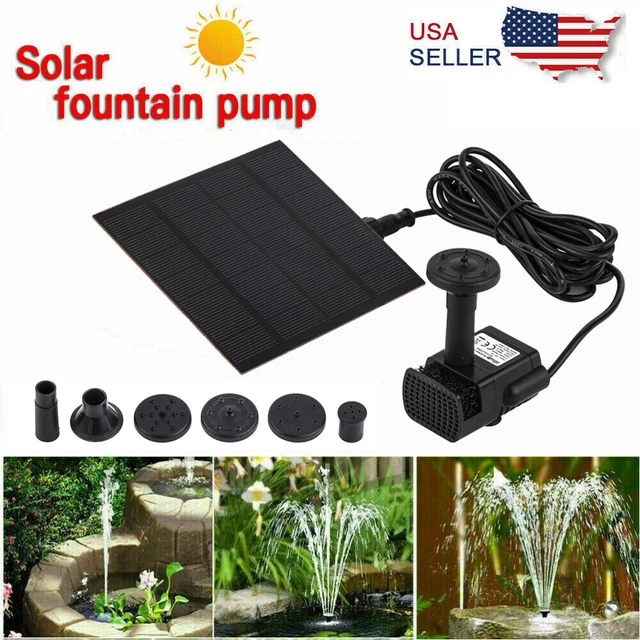 Kit de bomba de agua de fuente solar con panel separado estanque exterior pájaro baño jardín