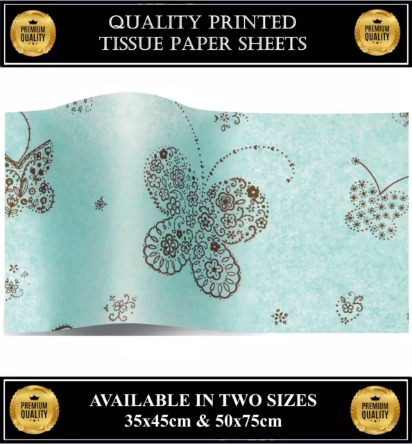 Butterflies Printed Tissue Paper Gift Bag Box SatinWrap Wrap Luxury Lining Sheet