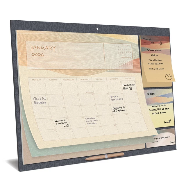 MONTHLY FAMILY CALENDAR 2026 – Aesthetic Magnetic Wall £27.53 - PicClick UK