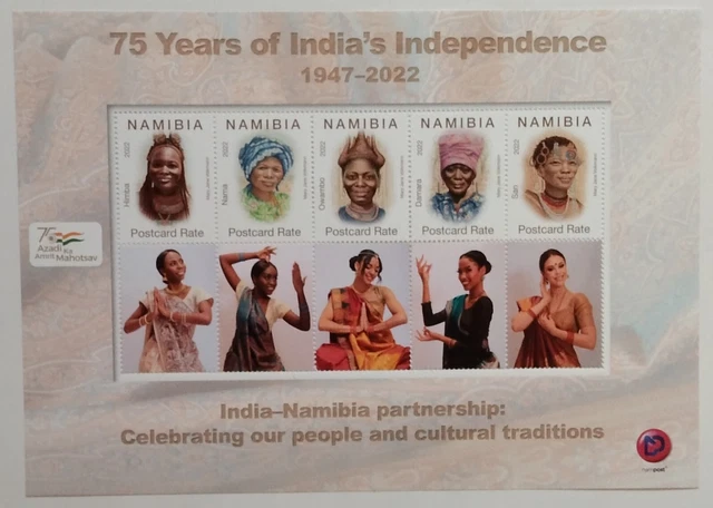 Namibia India Joint Issue 75 Yrs Independence Souvenir Sheet 2022--ZZIAA