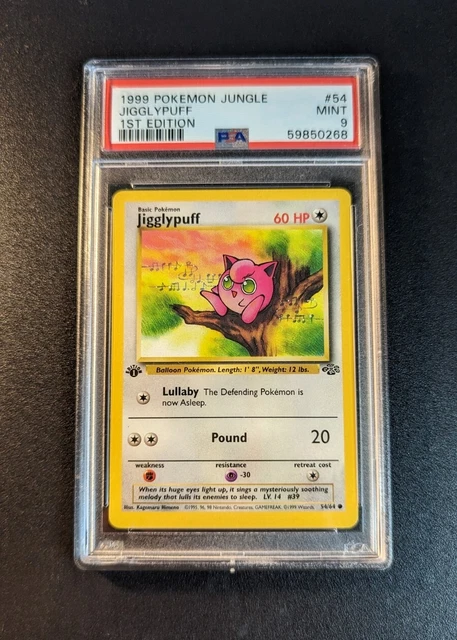 1st Edition Jigglypuff 54/64 - WOTC Jungle Pokemon Card - PSA 9 MINT