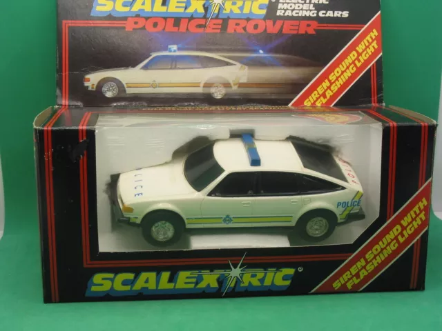 Scalextric 1/32Nd C284 Polizei Rover Original 1980Er Jahre Hoch Oben Verpackt Sehr Guter Zustand + Zustand