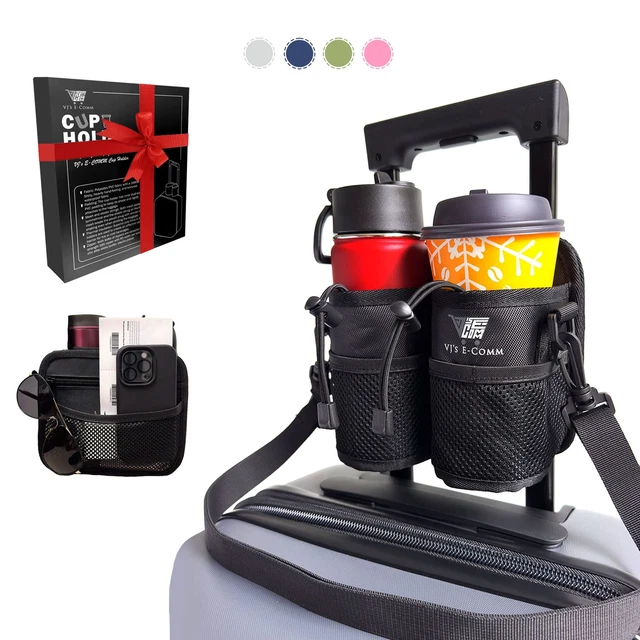 Travel Cup Holder for Luggage, Drink, Walker, Wheelchair, Stroller