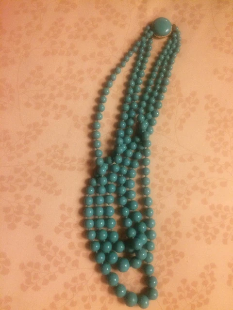 Avalaya Statement - Collana Multifilo In Perle Di Vetro Verde Lime E Pietre Semipreziose - Lunghezza 60 Cm, Chiusura A Bottone - 2