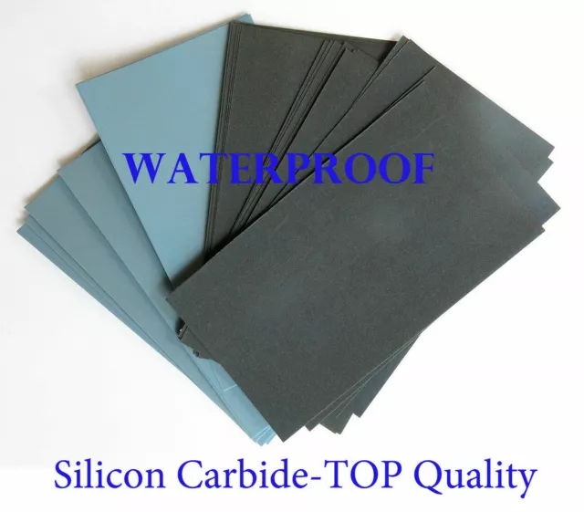 12 sheets FINE Sandpaper Wet or Dry 3”x 5 1/2" COMBO 2500 / 3000 / 5000 Grit