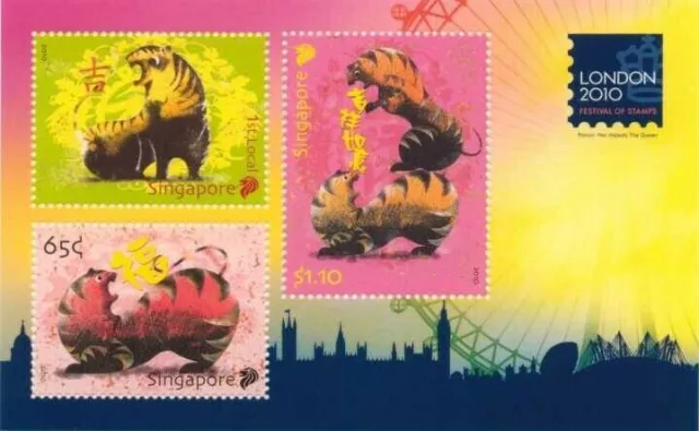 SIngapore 2010 Zodiac Series - Year of the Tiger (London 2010)MS mnh