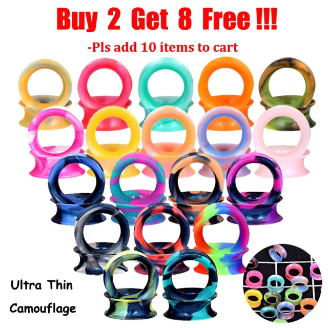 Pair Soft Silicone Ear Tunnel Flexible Ear Plug Eyelet Gauge Expander 2g-3/4''