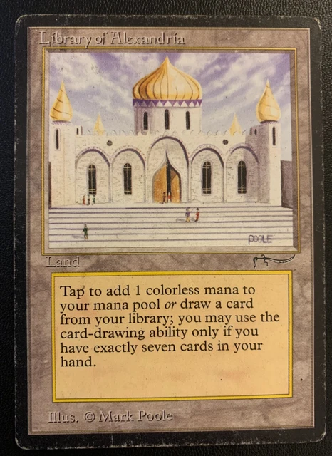Library Of Alexandria - Arabian Nights - (Inked) HP Magic MTG English Edgewear