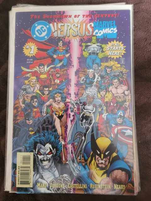 Marvel vs DC Comics 1-4 Complete Set Run 1996 Amalgam and Preview with card