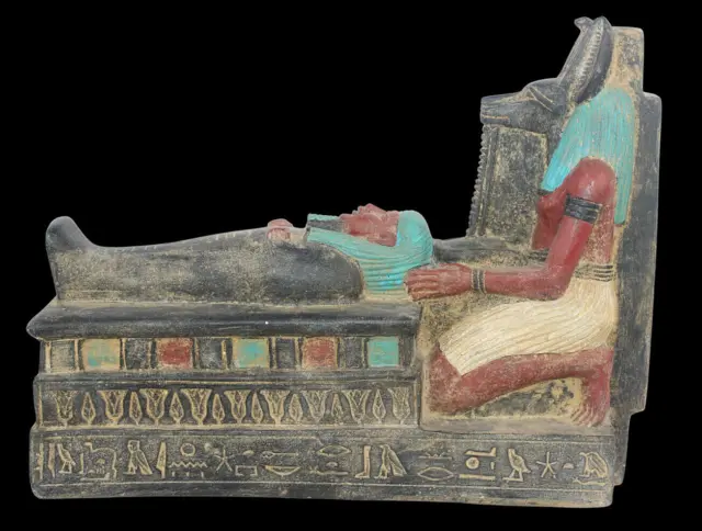 RARE ANTIGUO EGIPCIO ANTIGUO ANUBIS Royal Mummy Tomb Protector (EGYCOM)