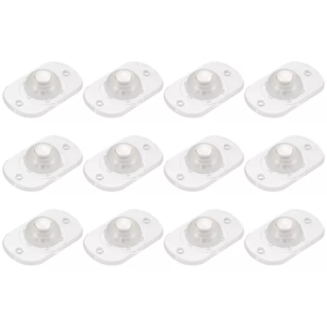 Self Adhesive Caster Wheels, Mini Swivel Paste Universal Pulley (12 x Clear)