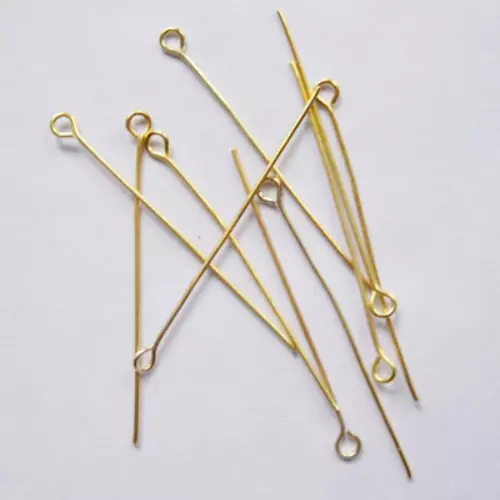 200 x 40mm Gold Plated Iron Eye Pins Jewellery Craft Findings Making