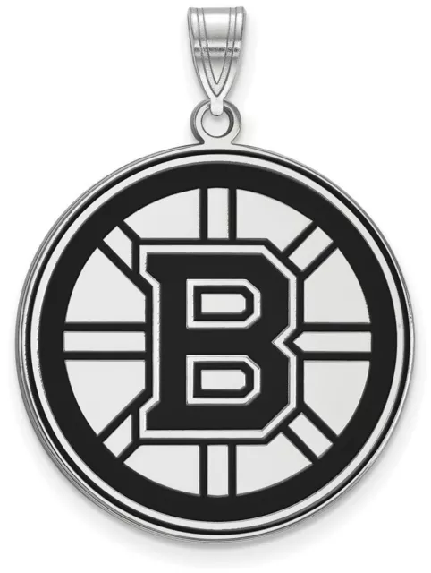 Sterlingsilber NHL Boston Bruins XL Emaille Anhänger Von LogoArt