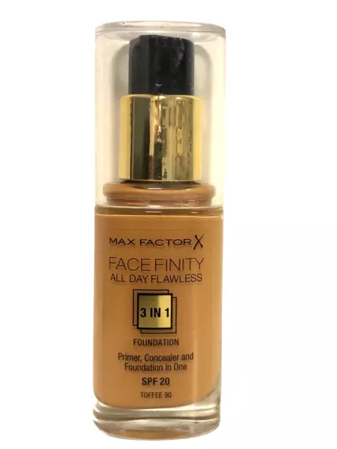 2x Max Factor Facefinity All Day Flawless: 3-in-1-Foundation Toffee90