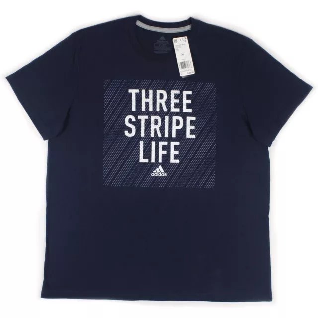 Men's adidas Invert Mesh Three Stripe Life Graphic T-Shirt FI7302 Navy Blue