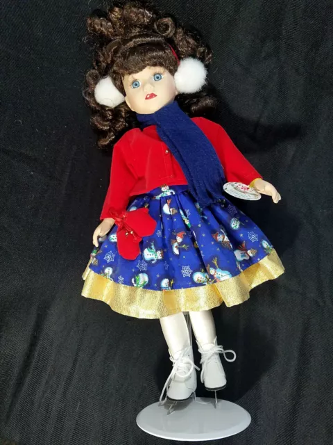 Victorian Bows Collection Porcelain Doll Blue Eyes Ice Skates by Melissa Jane