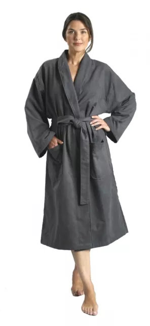 Monarch Cypress Unisex NWT Microfiber Chamois Shawl Robe Charcoal OSFM One Size