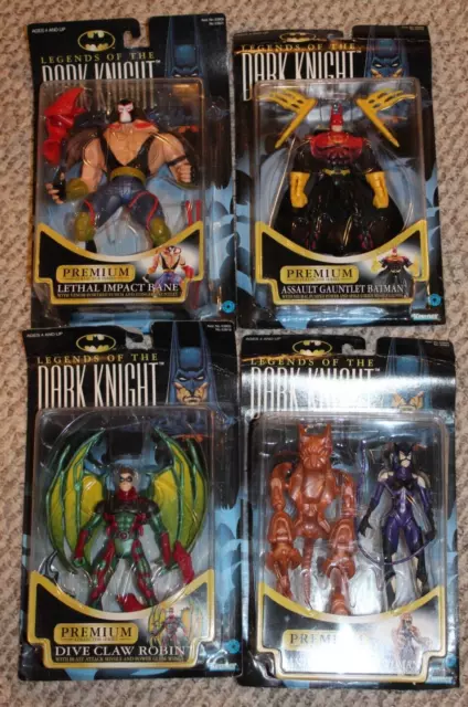 4 1998 Legends of the Dark Knight Batman Figures Bane Catwoman Robin MOC MISP