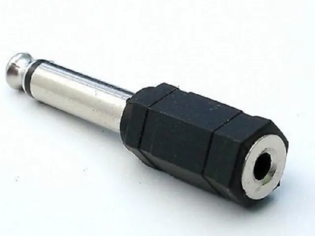 CONECTOR ADAPTADOR JACK HEMBRA 3,5 mm a JACK  MACHO 6,35 mm MONO