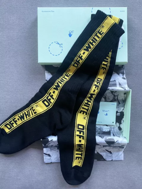 OFF-WHITE™ Calf Socks -Off-White Industrial Belt Socks 'Black/Yellow New In Box