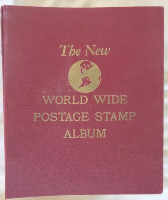 VINTAGE 1950s~THE NEW WORLD WIDE POSTAGE STAMP ALBUM ~ 100s+100s OF STAMPS