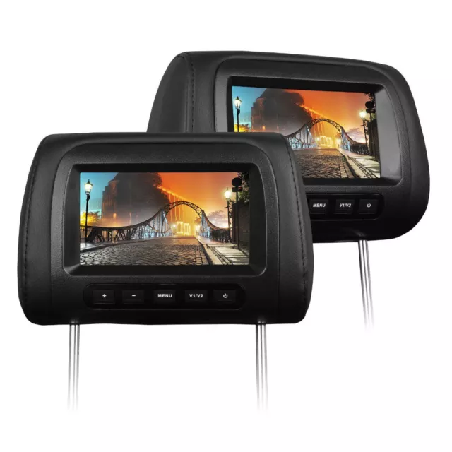 2 x 17,8 cm LCD TFT 7" MONITEUR écran numérique appui-tête pour voiture auto dvd dvb-t