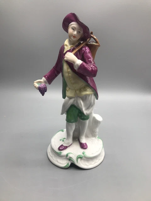 Vintage SPODE PORCELAIN CHELSEA FIGURE #5 - MAN WITH GRAPES