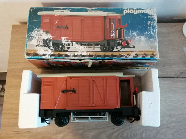 Playmobil Train – Wagon Marchandises Réf 4111 – Boîte D'origine – Occasion