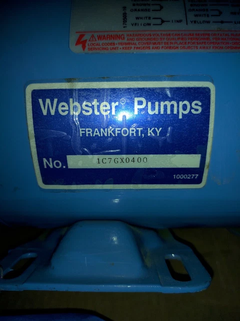 Webster Pumps # 1C7Gx0400 / C Series Horizontal End Suction Pump.
