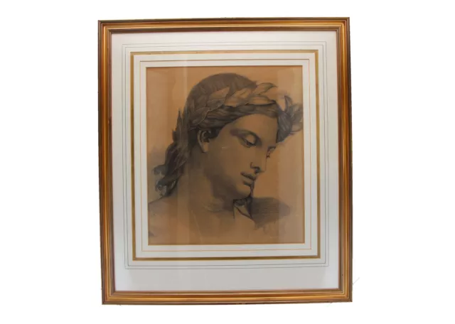 Antique realist pencil drawing figure study sketch 