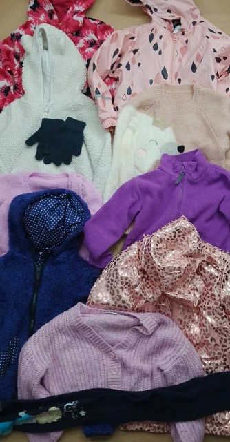 Pacchetto Abbigliamento Invernale Ragazza 4-5 Anni Giacca Guanti Pile Lavorati a Mano Congelati