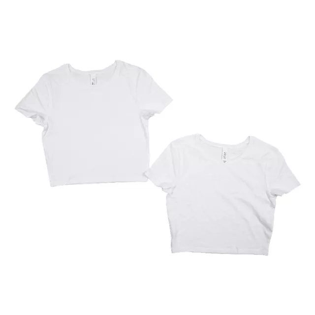 Bella Canvas Womens Blank White Crop Top T Shirt Qty 2 Per Order